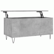 VidaXL Table basse Gris béton 90x44,5x45 cm Bois d'ingénierie Modèle Atlas Industriel - 830976