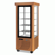 Vitrine réfrigérée négative 400L statique 4 faces vitrées verni en bois SCAIOLA
