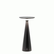 Zafferano Damina - Lampe de table LED rechargeable, variateur, autonomie 8 h, IP65 - Sans fil, finition aluminium noir - noir 8054040724855