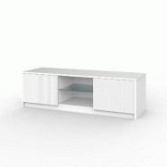 AQA Design Meuble TV BUDAPEST blanc L.150 P.50 H.45 en mélamine et MDF MP03174 - blanc Bois manufacturé MP03174