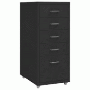 Décoshop26 - Caissons à tiroirs meuble de bureau sur roulettes 5 tiroirs 28 x 41 x 69 cm en métal noir DEC024579 - noir 3000254781899 Décoshop26 - Caissons à tiroirs meuble de bureau sur roulettes 5 tiroirs 28 x 41 x 69 cm en métal noir DEC024579 - noir 3000254781899