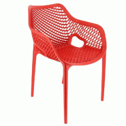 Fauteuil empilable d'extérieur en polypropylène Air coloris rouge par 4