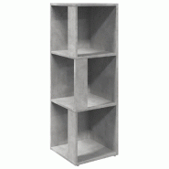 Helloshop26 - Armoire d'angle élégante compacte 33 x 33 x 100 cm 3 compartiments salon en bois d'ingénierie gris béton 02_0047971 - gris Bois mass