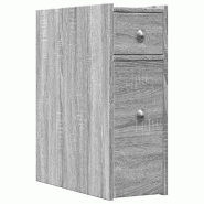Helloshop26 - Armoire de salle de bain étroite avec roulettes 21,5 x 50 x 60 cm rangement pratique style sonoma gris 02_0050660 - gris métal 3000236