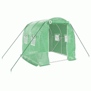 Helloshop26 - Serre tente abri plante fleur légumes avec cadre en acier 4 m² 2 x 2 x 2 m vert 02_0044584 - 3000220263831