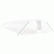 Helloshop26 - Serre tente abri plante fleur légumes avec cadre en acier 80 m² 16 x 5 x 2,3 m blanc 02_0044633 - blanc acier 3000220240009