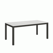 Itamoby Table Extensible 90X180/284 Cm Everyday Evolution Frêne Blanc Structure Anthracite - blanc VE180TAEVEEVO-BF-AN