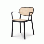 Kosmi Chaise de salle à manger noire style vintage avec accoudoirs - 3760301693857 Kosmi Chaise de salle à manger noire style vintage avec accoudoirs - 3760301693857