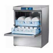 Lave-vaisselle frontal - Paniers 50x50cm - Adoucisseur, Surpresseur de rinçage, Pompe de vidange, Doseur de lavage, Doseur de rinçage intégrés - Sur socle Hobart FXS-10A+01-240349