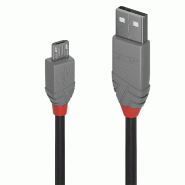 Lindy 36730 Lindy Câble USB 2.0 Type A/Micro-B Anthra Line M/M 0,2 m - 36730