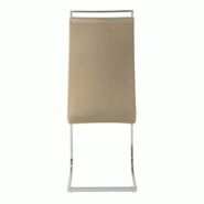 Möbilia Chaises cantilever, lot de 2 | Similicuir | Structure cantilever | L 42 x P 58 x H 101 cm | taupe – argent - multi-matériau 21020063 Möbilia Chaises cantilever, lot de 2 | Similicuir | Structure cantilever | L 42 x P 58 x H 101 cm | taupe – argent - multi-matériau 21020063