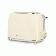 Menastyl - Grille pain rétro 2 tranches en acier inoxydable crème - 3256391050095