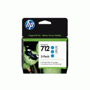 Pack de 3 cartouches d'encre DesignJet HP 712, cyan, 29 ml
