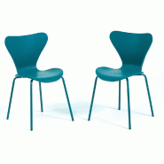 RATTATAN Lot de 2 chaises d’intĂ©rieur en polypropylène, pieds en mĂ©tal avec finition effet bois, empilables, bar, restaurant, cuisine – Nina †RATTATAN Lot de 2 chaises d’intĂ©rieur en polypropylène, pieds en mĂ©tal avec finition effet bois, empilables, bar, restaurant, cuisine – Nina â€