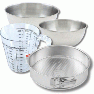 Set pâtisserie avec moule à manqué 28 cm, 2 bols à mixer, verre mesureur et spatule Zenker - gris inox 3176239937640