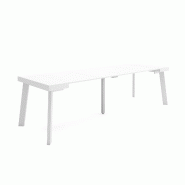 SKRAUT HOME Table console extensible, 260, Pour 12 personnes, Pieds en bois, Blanc - blanc Bois manufacturé 373_49