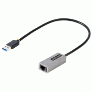 StarTech.Com Adaptateur Réseau USB 3.0 à Gigabit Ethernet - 10/100/1000 Mbps, USB à RJ45, Adaptateur USB 3.0 à LAN, Adaptateur USB 3.0 Ethernet (GbE), Câble de Raccordement de 30cm, Installation Sans Pilote