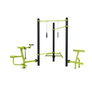 Station combo 3-5 - barre traction, barre TRX, biceps curl et banc abdos/lombaire Station combo 3-5 - barre traction, barre TRX, biceps curl et banc abdos/lombaire
