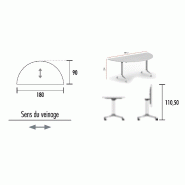 Table de réunion ½ lune Net - Mobel Linea - Blanc, Wenge_0