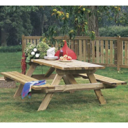 Table forestière en pin traité classe 3 robuste et pratique pour  parc ou jardin