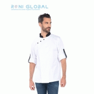 Veste de cuisine homme manches longues transformables - coton et polyester - 2 poches - Fabio Remi Confection - Ref 4950_0