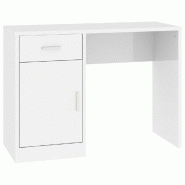 VidaXL Bureau avec tiroir et armoire Blanc brillant 100x40x73 cm Modèle Orion Ombre - blanc 342655