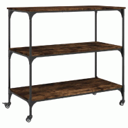 VidaXL Chariot de cuisine chêne fumé 102x50x95 cm bois d'ingénierie - marron multi-matériau 842323