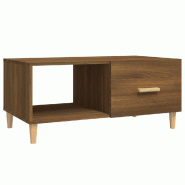 VidaXL Table basse chêne marron 89,5x50x40 cm bois d'ingénierie Modèle Sirius Horizon Plus - 817515