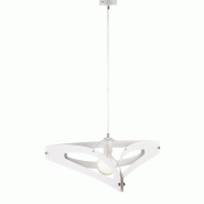 BeLight Suspension Onyx diffuseur laser, fer blanc, finition chrome poli, câble orientable, 1 lumière d.51 cm, design épuré - blanc 8057724582178