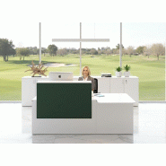 Bureau d'accueil Pano avec partie PMR - Ofitres - 160, Blanc, Vert mat - L9146_0