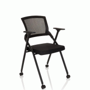 Chaise pour visiteur / Chaise pliable PRIORITY II Tissu maille/Tissu Noir hjh OFFICE - noir polyester 660946