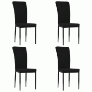 Chaises à manger lot de 4 Noir Velours Modèle Rervanel - 326110 Chaises à manger lot de 4 Noir Velours Modèle Rervanel - 326110