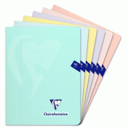 Clairefontaine Lot de 10 Cahier Mimesys 17x22, 96p./48 feuilles 90 g/m² piquées, coloris pastels assortis (6), Séyès - 3329683087410