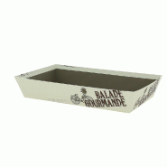 Corbeille carton rectangle "Balade gourmande" 33x20x6cm - par 30