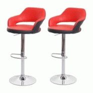 Décoshop26 - Lot de 2 tabourets de bar chaises de comptoir en synthétique rouge et noir 04_0000142 - noir 3000251738988 Décoshop26 - Lot de 2 tabourets de bar chaises de comptoir en synthétique rouge et noir 04_0000142 - noir 3000251738988