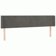 Décoshop26 - Tête de lit accessoire couchage chambre à coucher meuble avec rebord latéral 163 x 16 x 78/88 cm tissu velours gris TDL0204980 - gris Décoshop26 - Tête de lit accessoire couchage chambre à coucher meuble avec rebord latéral 163 x 16 x 78/88 cm tissu velours gris TDL0204980 - gris