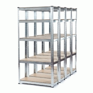 Galmb05   4 unités de rayonnage en acier galvanisé mega deal 1500mm h x 700mm l x 300mm p