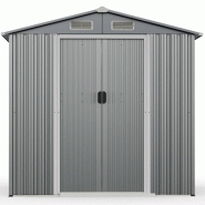 Helloshop26 - Abri de jardin 196 x 142 x 186 cm polyvalent pour rangement sécurisé et accès facile, design moderne en métal 20_0010001 - métal 30