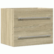 Helloshop26 - Armoire d'évier suspendue design moderne salle de bain 60 x 38,5 x 48 cm en bois d'ingénierie chêne sonoma 02_0050807 - Bois massif 3