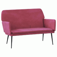 Helloshop26 - Banc banquette rouge bordeaux 108 x 79 x 79 cm velours 02_0010573 - rouge métal 3000582182726