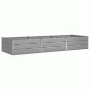 Helloshop26 - Jardinière moderne industrielle design extérieurs 195 x 100 x 45 cm en acier galvanisé gris clair 02_0059209 - gris acier 3000241004475