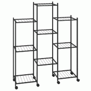Helloshop26 - Jardinière sur roues pratique 83 x 25 x 104 cm design moderne intérieur extérieur en fer noir 02_0047090 - noir 3000234590077