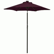 Helloshop26 - Parasol avec lumières led 200 x 211 cm aluminium rouge bordeaux 02_0008092 - rouge aluminium 3000433182721