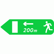 Panneau de jalonnement piétonnier Dp2b - Issue de secours vers la gauche - WP Signalisation Panneau de jalonnement piétonnier Dp2b - Issue de secours vers la gauche - WP Signalisation