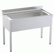 Plonge inox sur bâti 1 grand bac - P 700 mm - 1000