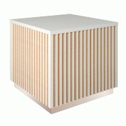 Podium bas Vertigo T01 MDF naturel et blanc 45x45x40cm