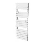 Radiateur sèche-serviette électrique 750W - Inertie sèche - Écran LCD - Barres plates - Blanc - Voltman Radiateur sèche-serviette électrique 750W - Inertie sèche - Écran LCD - Barres plates - Blanc - Voltman