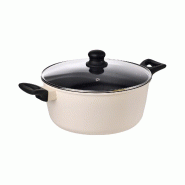 San Ignacio - Casserole avec couvercle Ø28 cm en aluminium forgé blanc, compatible induction - Expert Nerja - blanc aluminium Q5439
