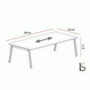 Table de réunion Born- Mobel Linea - 250, Anthracite, Chêne moyen_0