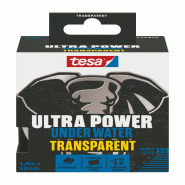 Tesa Ultra Power Under Water Transparent - Ruban Adhésif Imperméable - Ruban Étanche pour Piscine - Forte Adhésion pour Réparer, même sous l'Eau
